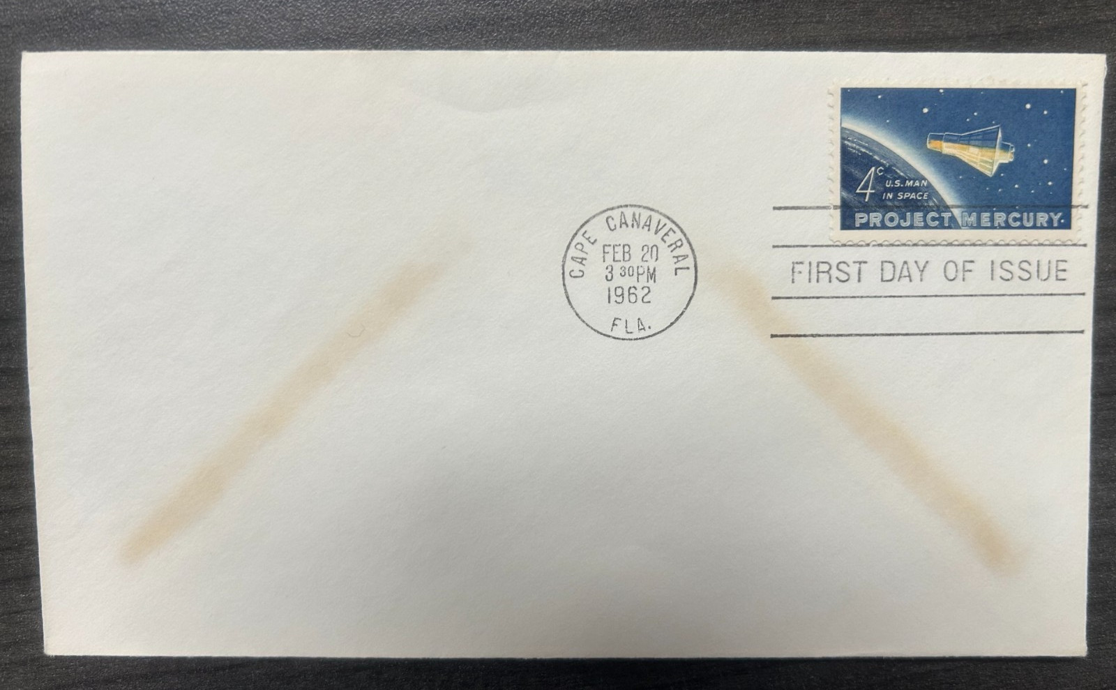 US postage stamp $.04 Project Mercury first day of issue Cape Canaveral 02/20/62