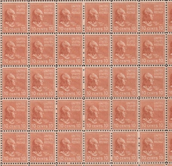 United States 10¢ President John Tyler Postage Stamp #815 Mint Pack of 100