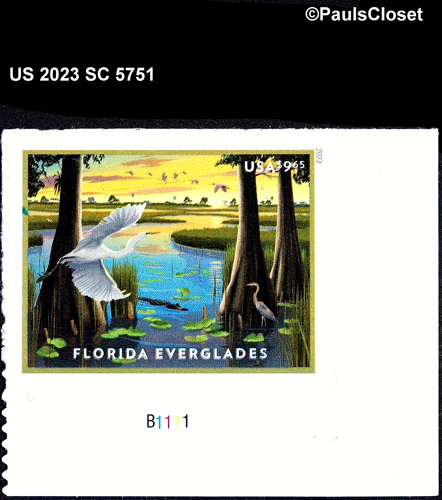 US 2023 SC 5751 FLORIDA EVERGLADES $9.65 MNH SELF-AD VERY FINE