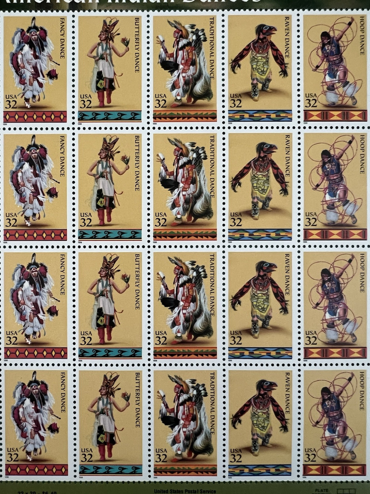 1997 Dinosaur, Indian Dancer, Marilyn Monroe, POW 32 Cent Face, 95 Stamps Total