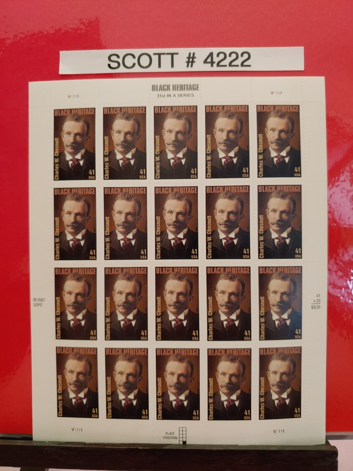 Scott # 4222 Black Heritage Charles W. Chesnutt 41 cent Postage Stamp