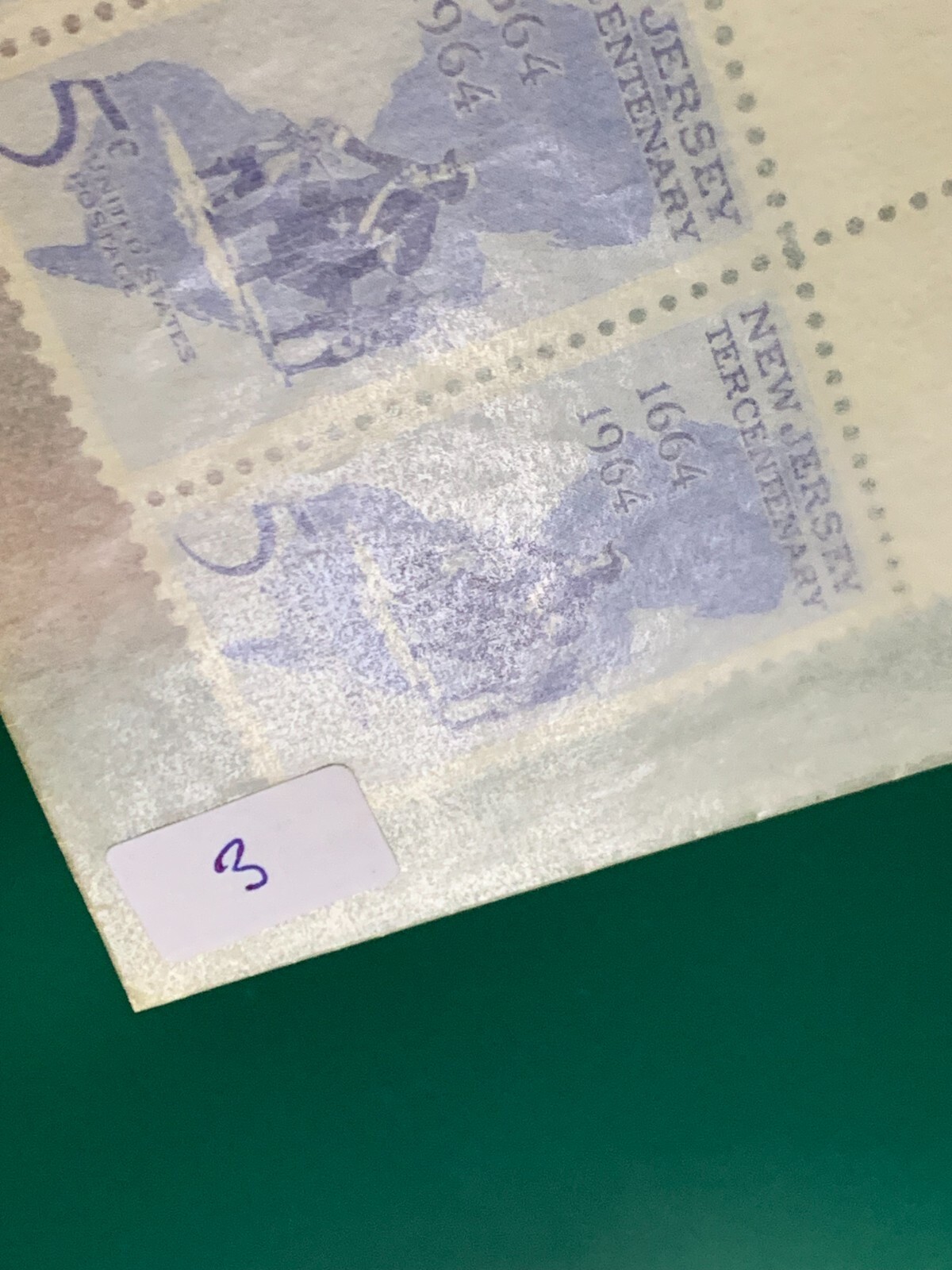 US Postage New Jersey Tercentenary 1964 5Cents Plate Block Stamps Unused [3]