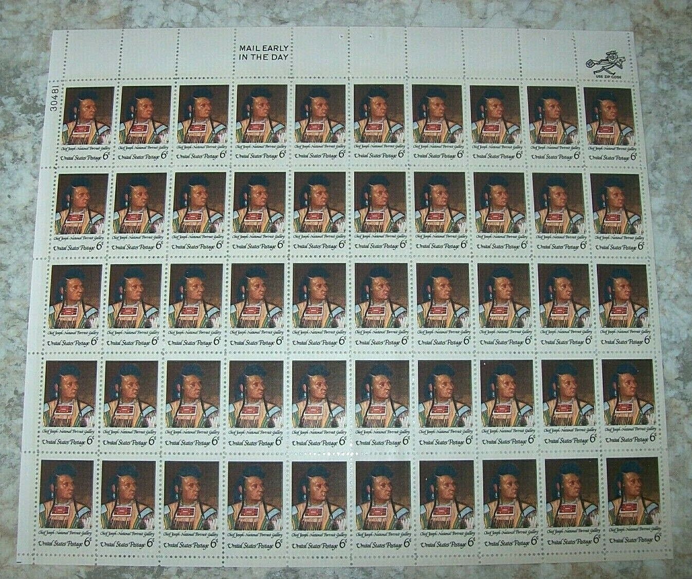 Estate Find Postage Stamps Full Sheets, Lot of 10, Denominations 6 Cents,