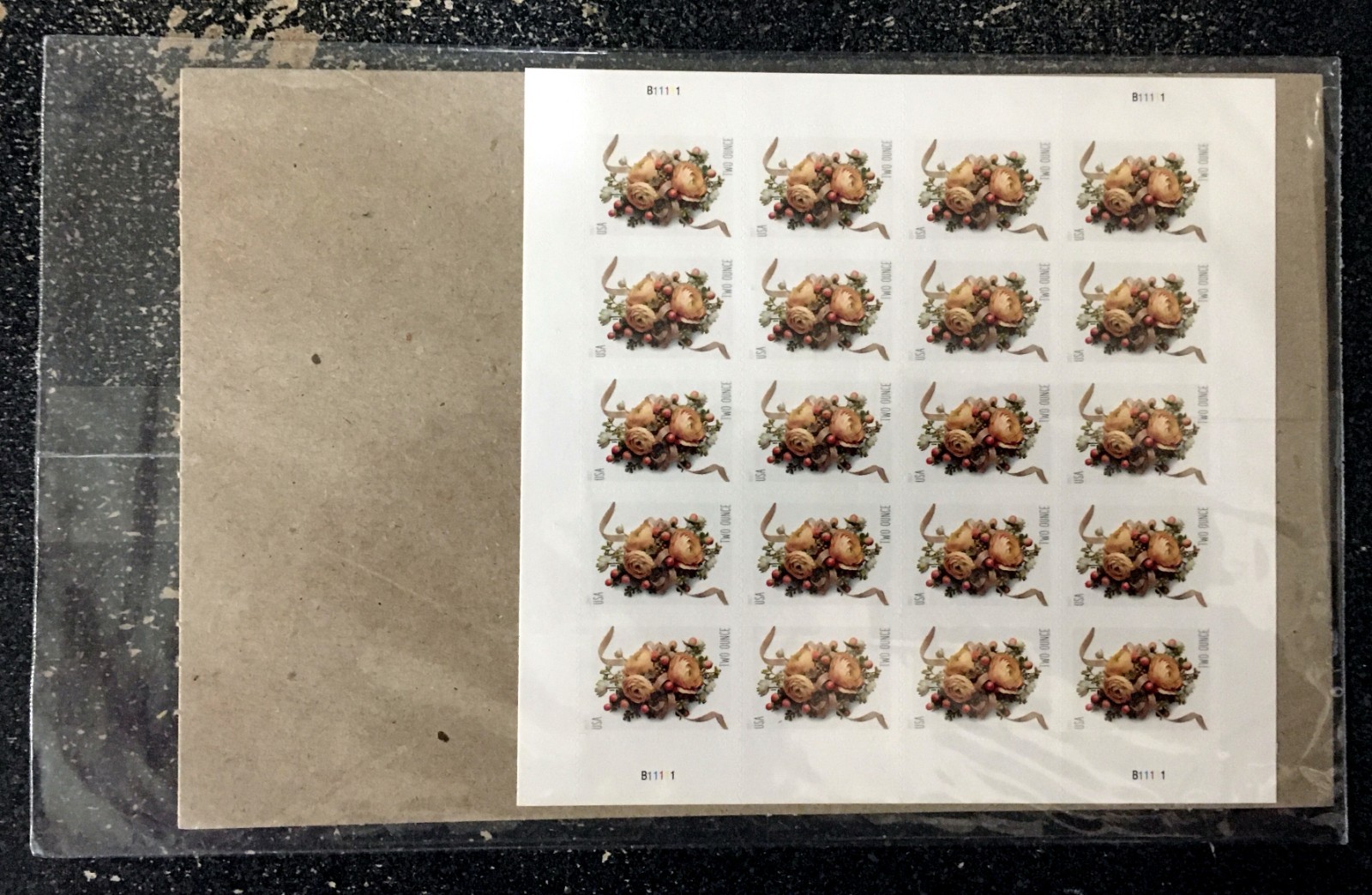 2017USA #5200 2 Ounce Rate Celebration Corsage – Sheet of 20 (PO SEALED) Mint