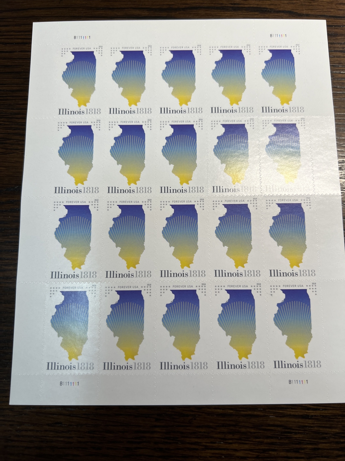 SCOTT # 5274-200TH.ANNIVERSARY-ILLINOIS STATEHOOD – SHEET OF (20) MNH-2018