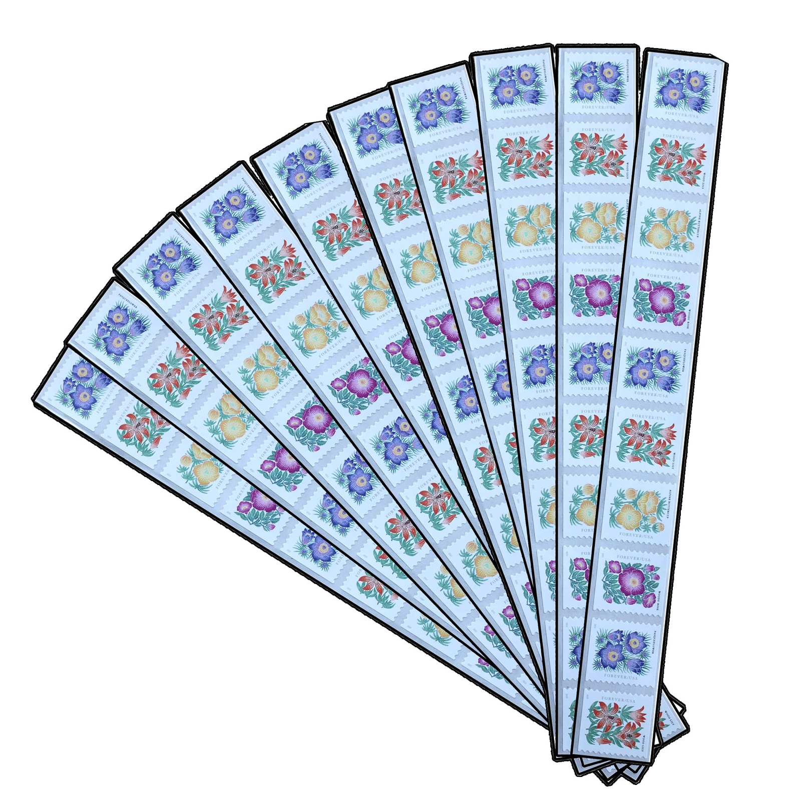 Mountain Flora Forever Postage Stamps 100 US First Class Rubber Stamp Strip