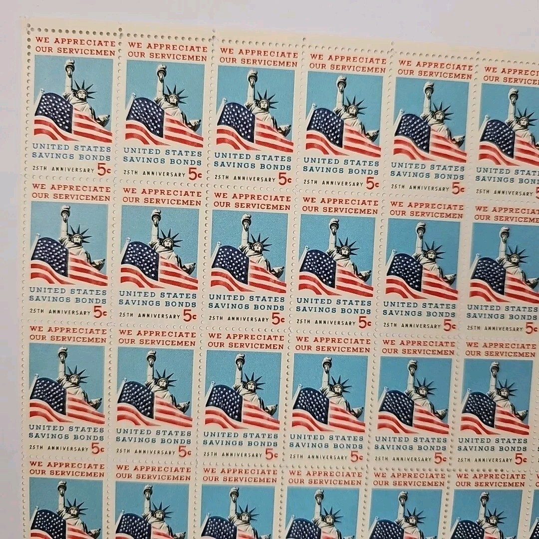 Stamp US Postage 5c 5 Cent Sheet OF 50 Stamps We Appreciate Our Servicmen