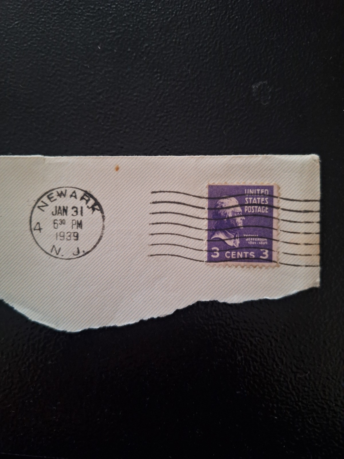 Rare 1932 Thomas Jefferson Violet Stamp – Sent, Cancelled & Proven – Newark
