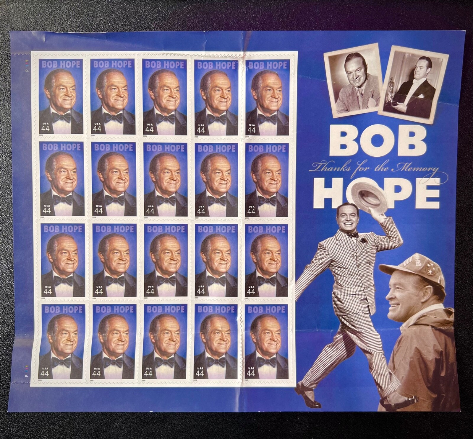 2009 USPS 44c Bob Hope Postage Stamp #4406 MNH Sheet of 20