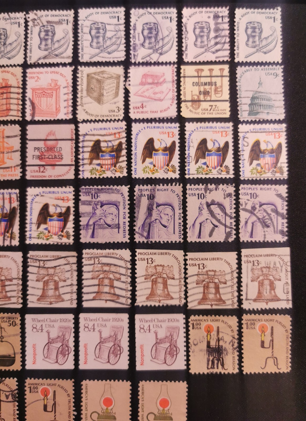 US American Series Postage Stamp Set Varieties In Used And Mint Condition.