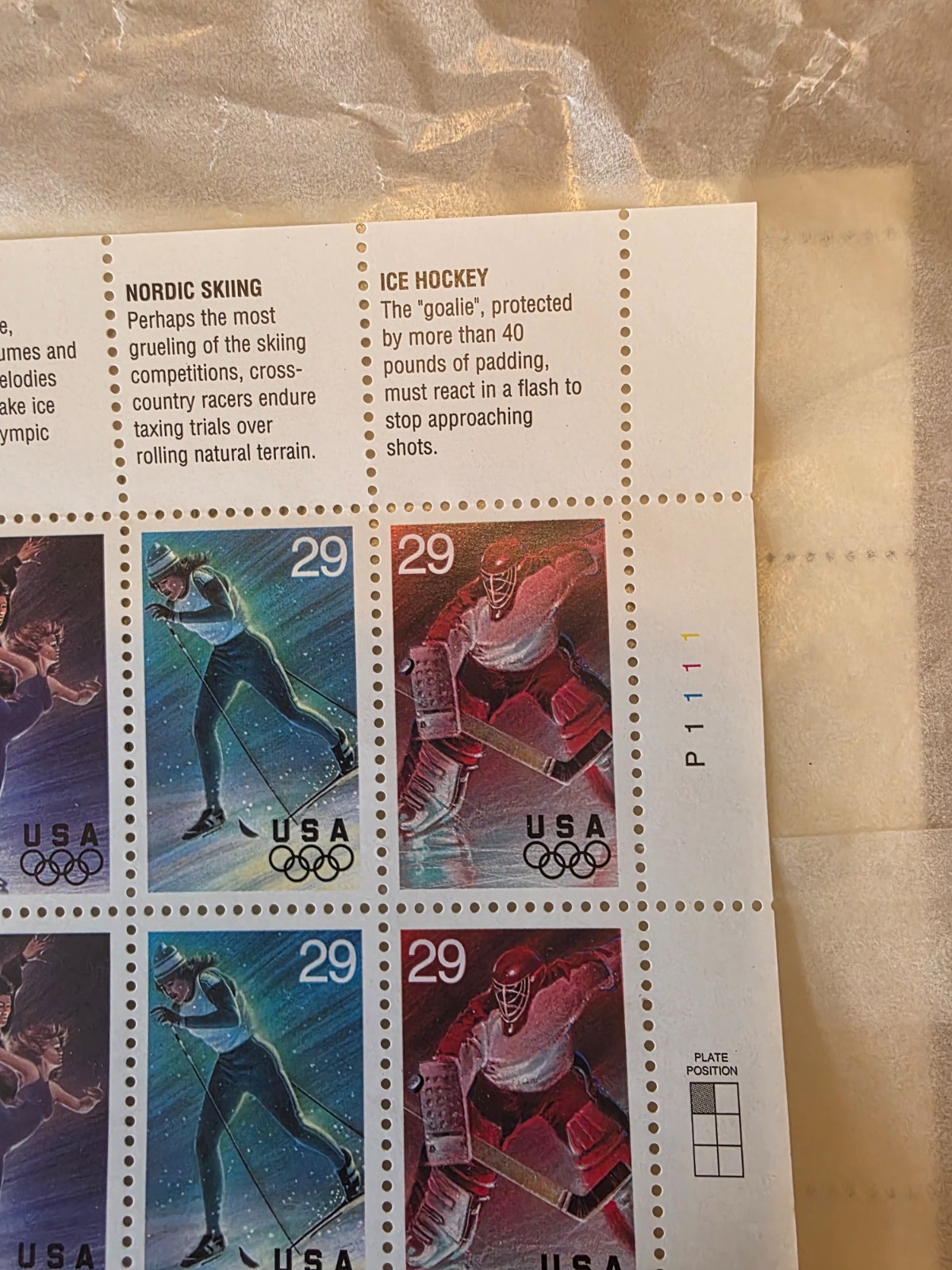 USA 1993 OLYMPIC WINTER SPORTS 20 STAMPS 29 CENT SCOTT 2807-2811 MNH