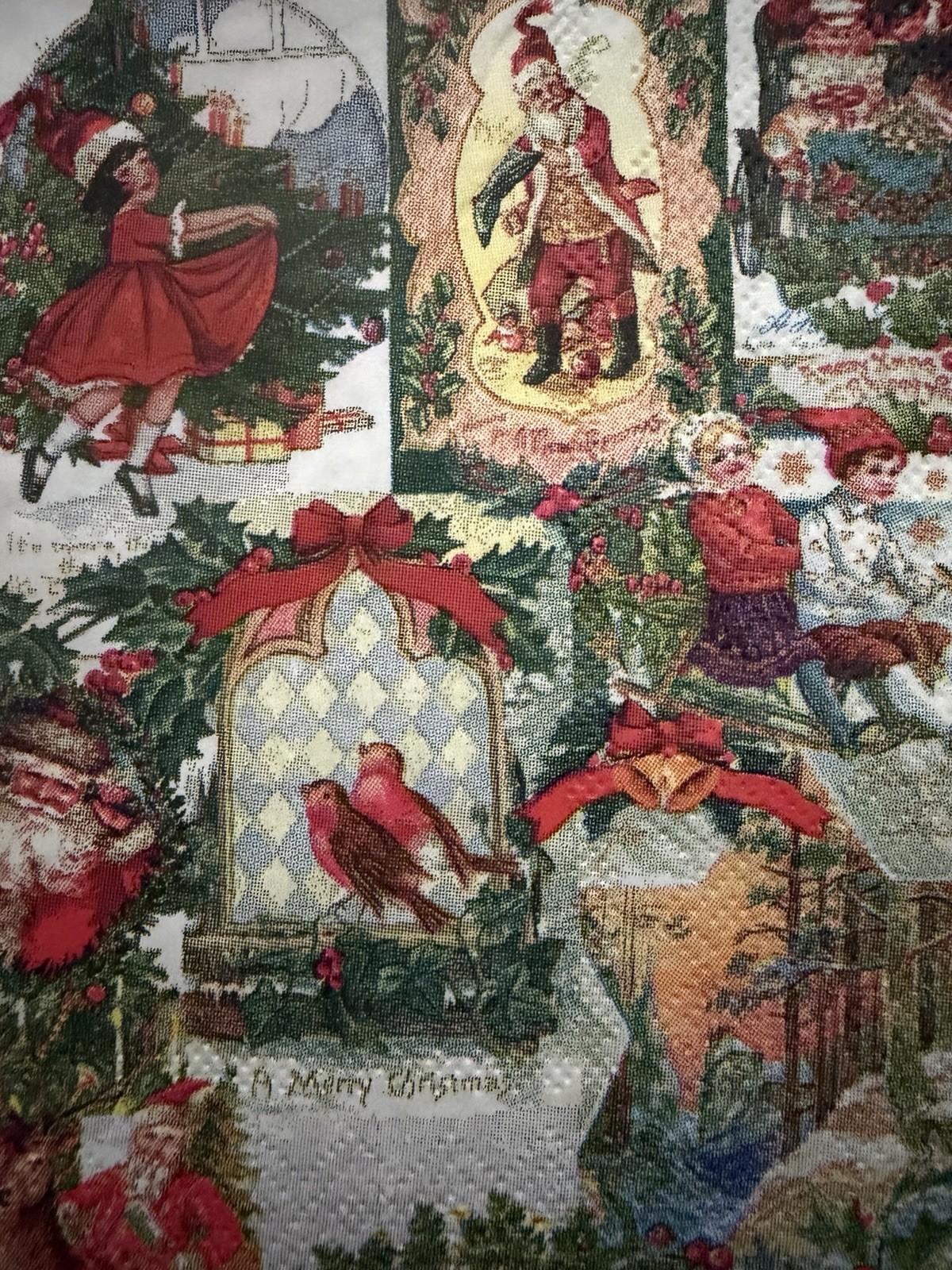 TWO Paper LUNCHEON Decoupage Napkins Christmas SANTA Vintage Retro Reindeer