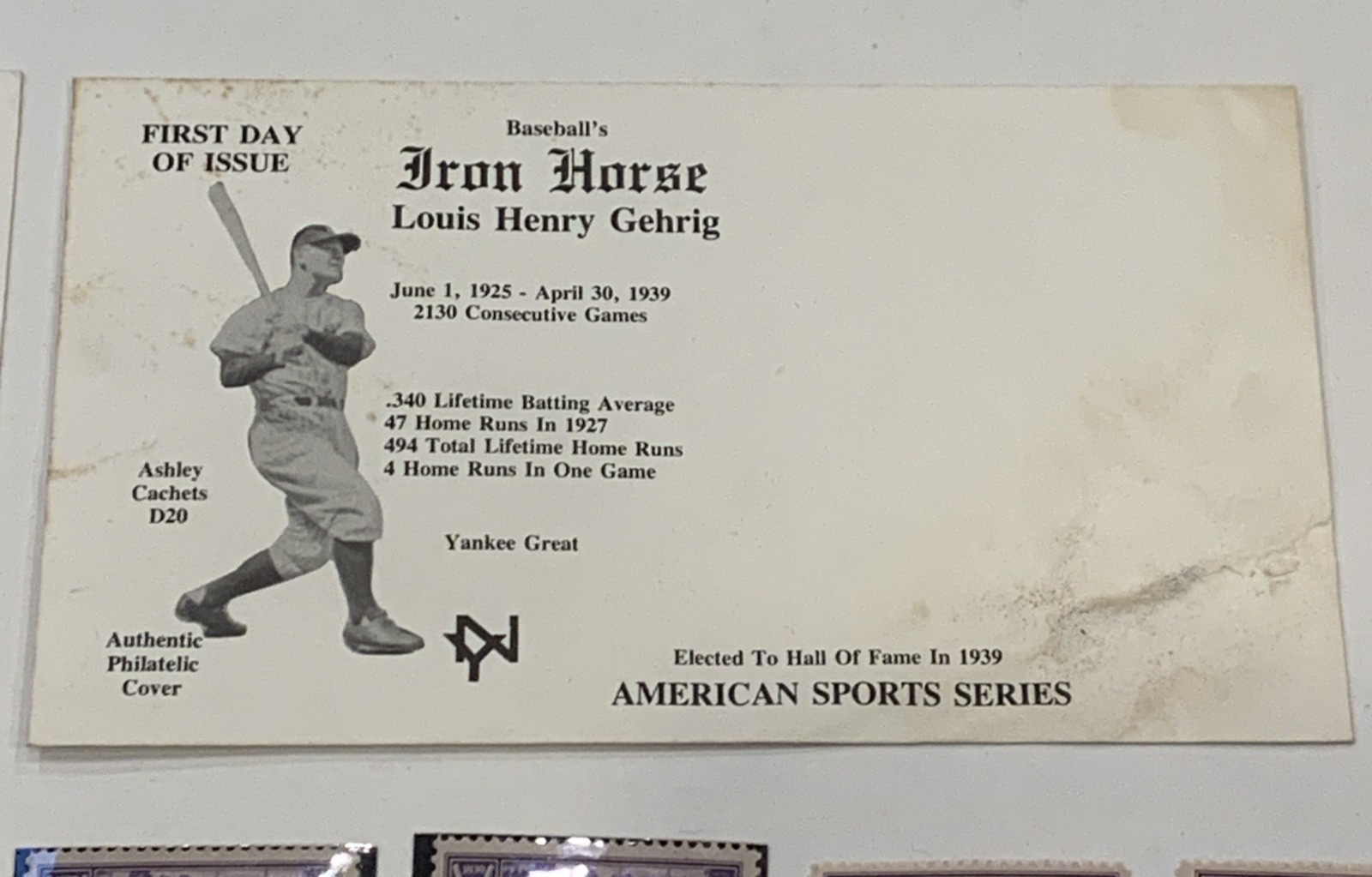 Lot of MLB Baseball Themed Postage Stamps Babe Ruth Roberto Clemente 1st Day…