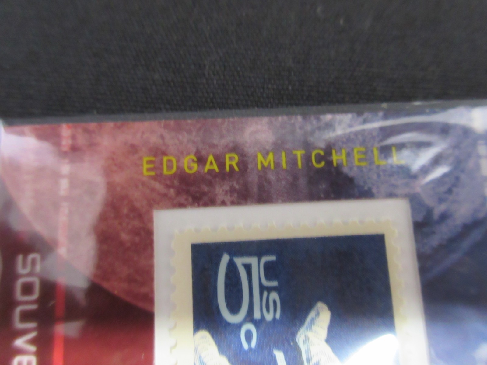 EDGAR MITCHEL; APOLLO 9 2010 PANINI 5c STAMP & WORN RELIC SWATCH CARD, 226/250