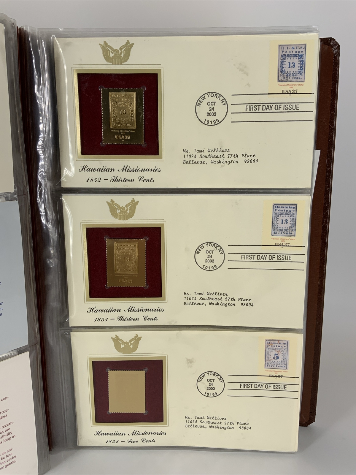 * 22k GOLD stamps Lot Of 26 Postal Commemorative Sosiety 2002-03