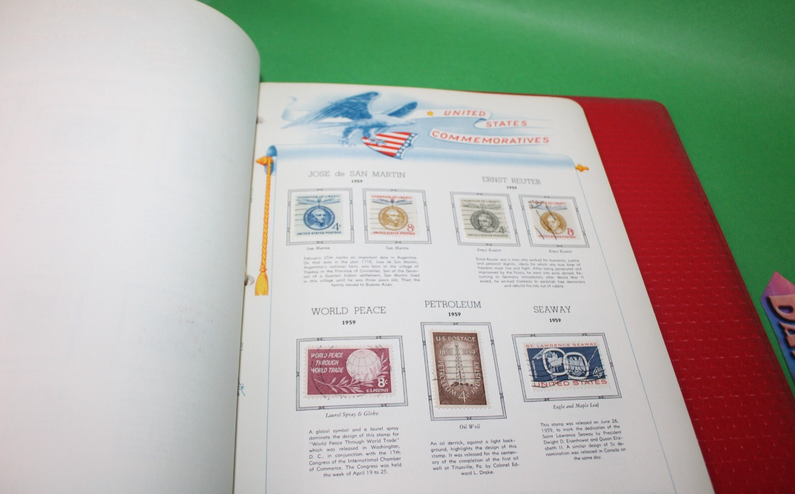 White Ace Historical Album Commemorative Stamps 1961 The Washington Press 60+ Pg