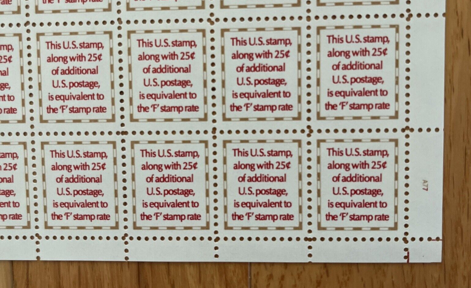 US SCOTT #2521 F MAKE UP STAMP FULL SHEET OF 100 STAMPS – 4 CENTS FACE MNH