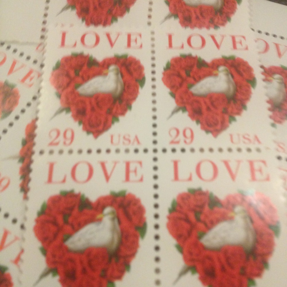 10 Vintage LOVE stamps For Holiday, Wedding And Valentine Mail