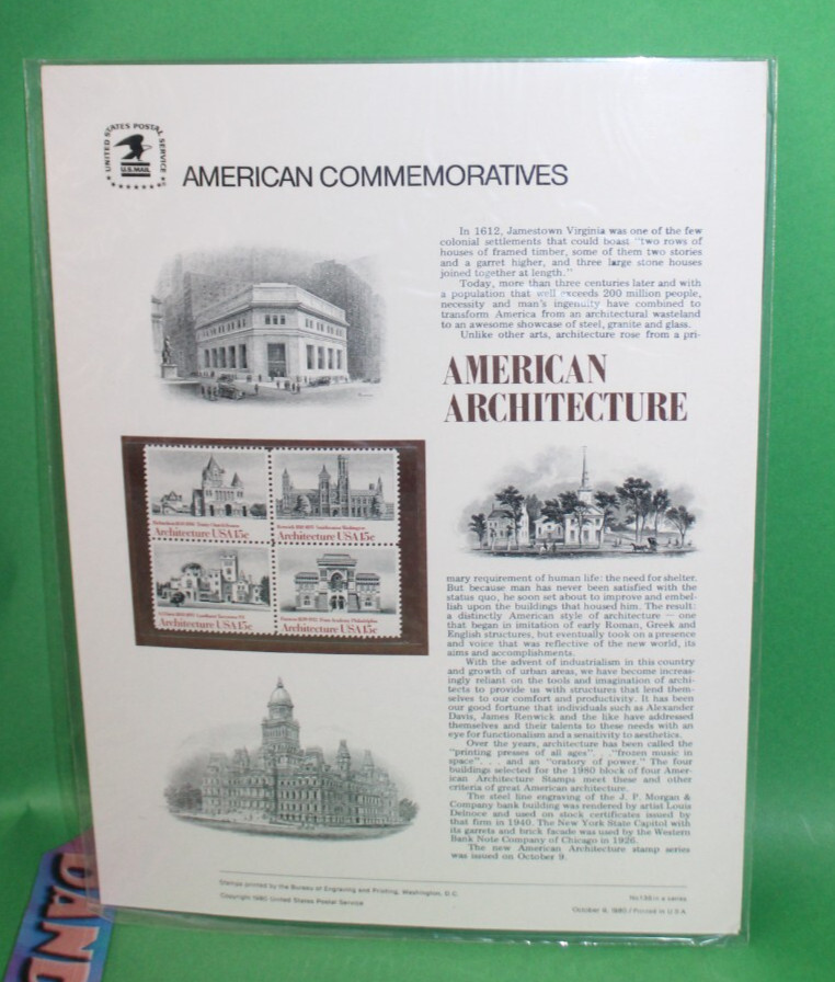 American Commemoratives American Architecture USPS Stamps 135 October 9, 1980