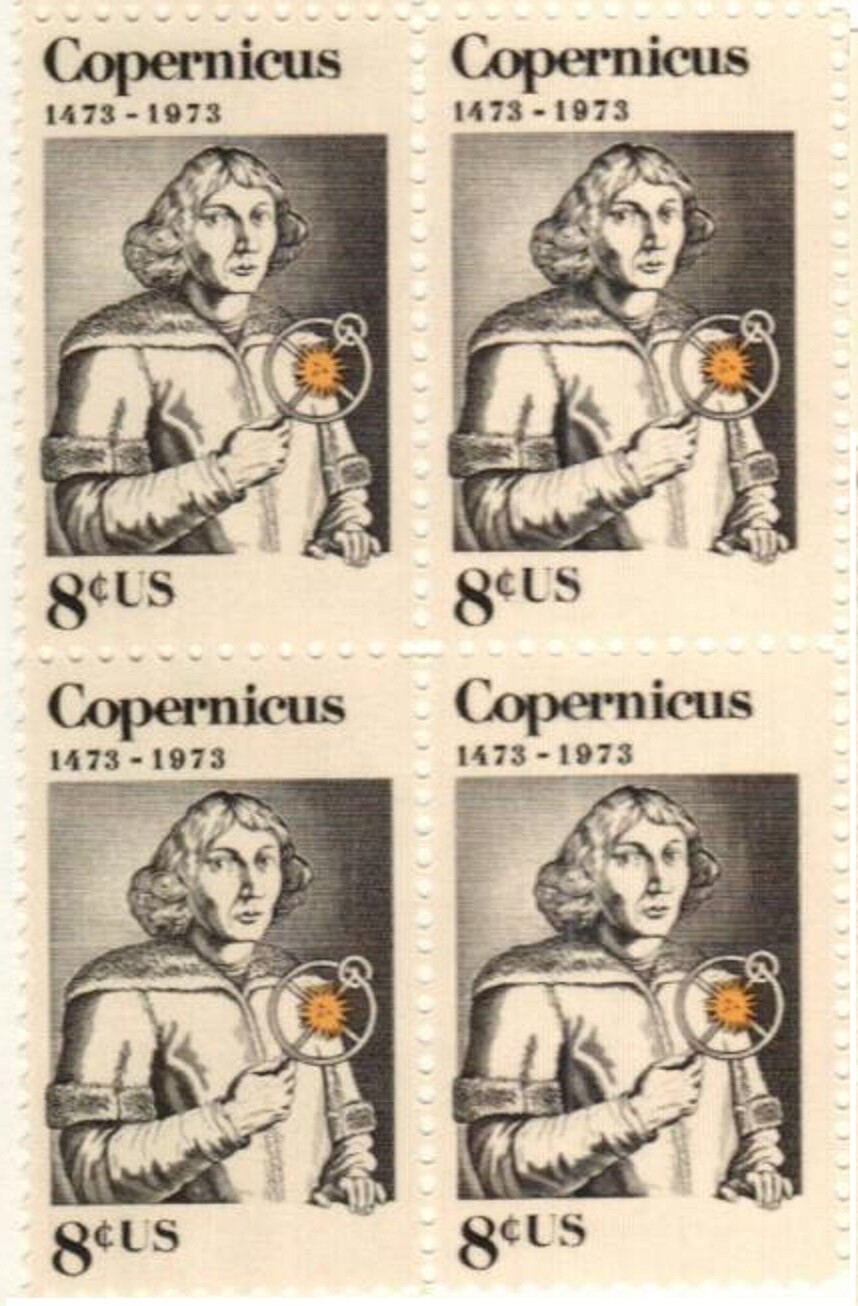 COPERNICUS-Block of 4 Collectible Unused 1973 Stamps—Free Shipping
