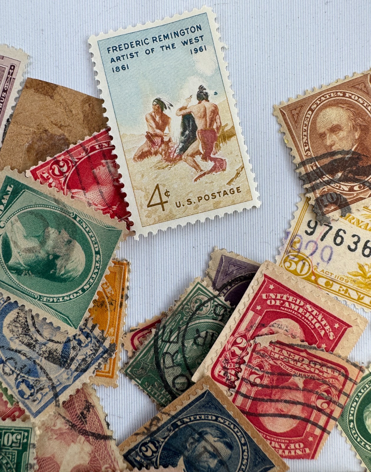 Vintage US Stamp Mixture Lot 75 and more Used Stamps Washington Franklin Revenue