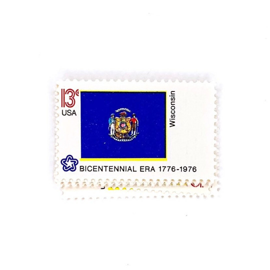 10 x Wisconsin State Flag 13 cents 1976 UNused US postage stamps