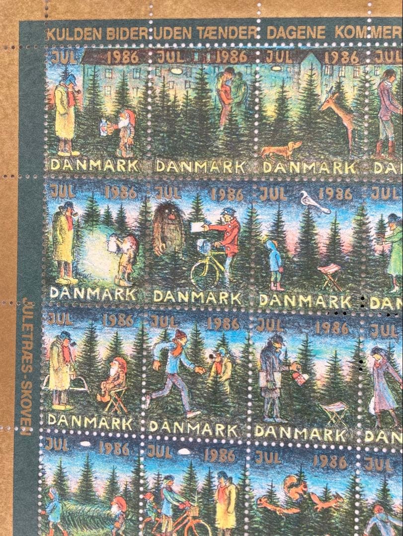 Denmark 1986 cute Christmas seal stamp antique