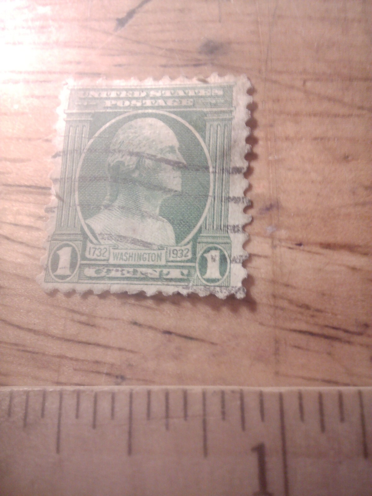 1932 1¢ Washington Bicentennial. Washington From Houdon Bust.