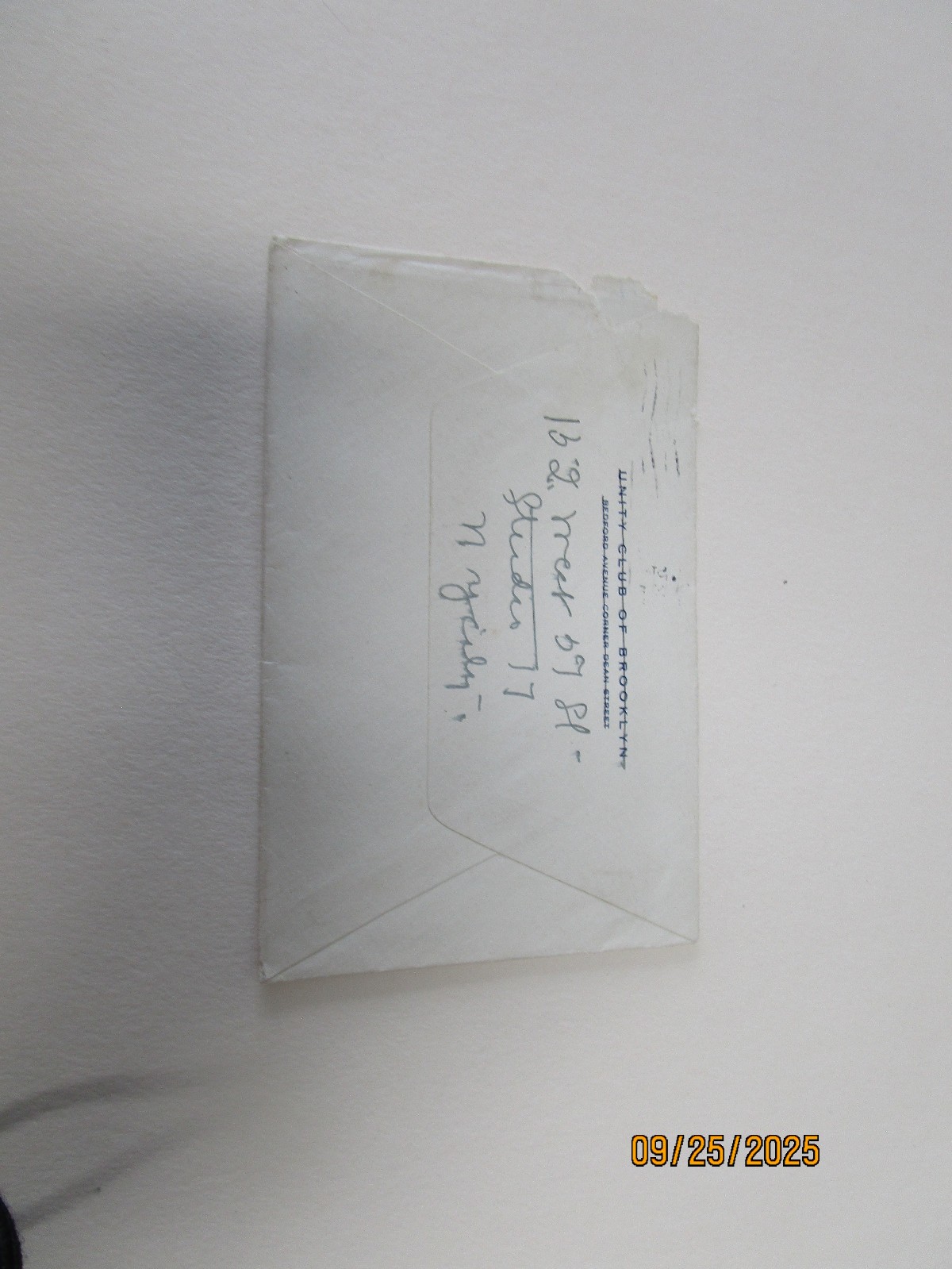 WASHINGTON 2 CENT STAMP ENVELOPE POSTMARKED 1925 BALSER ITHICA STAMP EPHEMERA