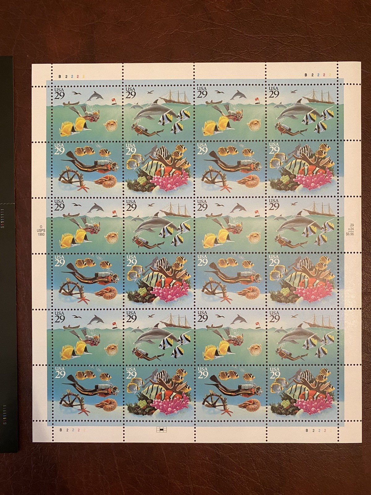 US Postage Stamp Lot of 2 Sheets – Night Friends Bats, Salt Water Sea Life Scuba