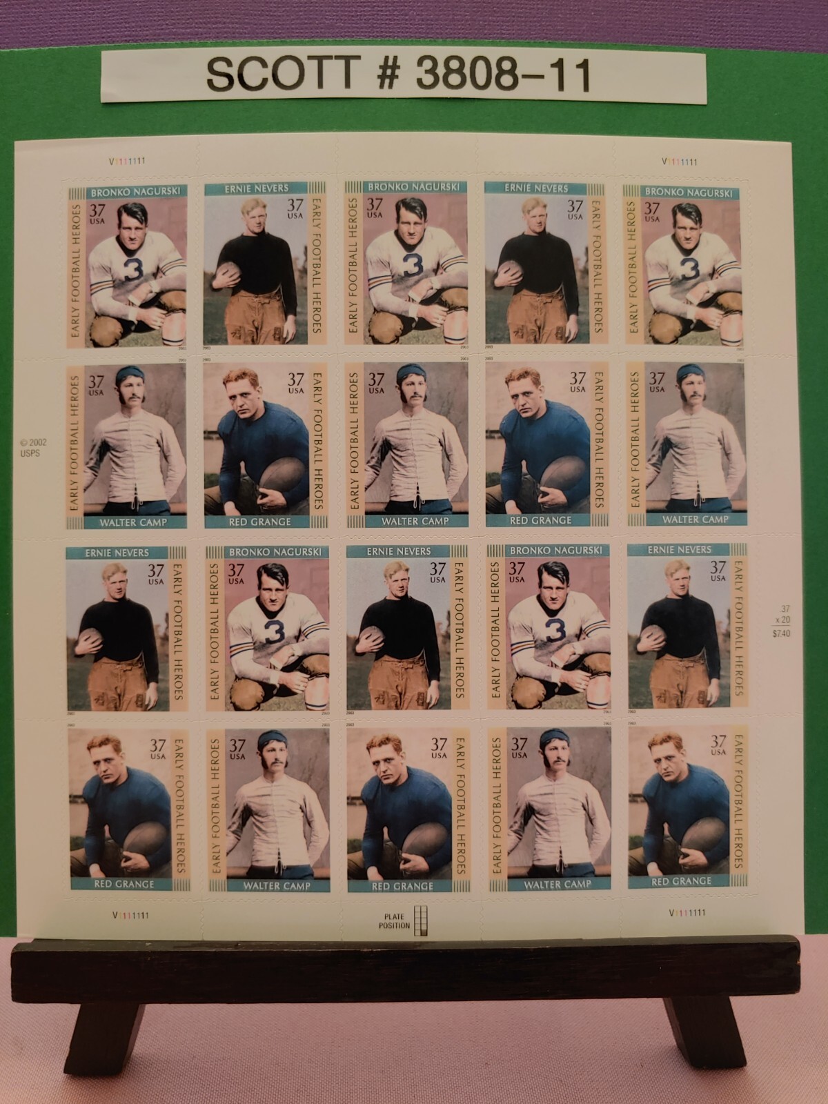 Scott # 3808-11 Early Football Heros – USPS Postage Stamps