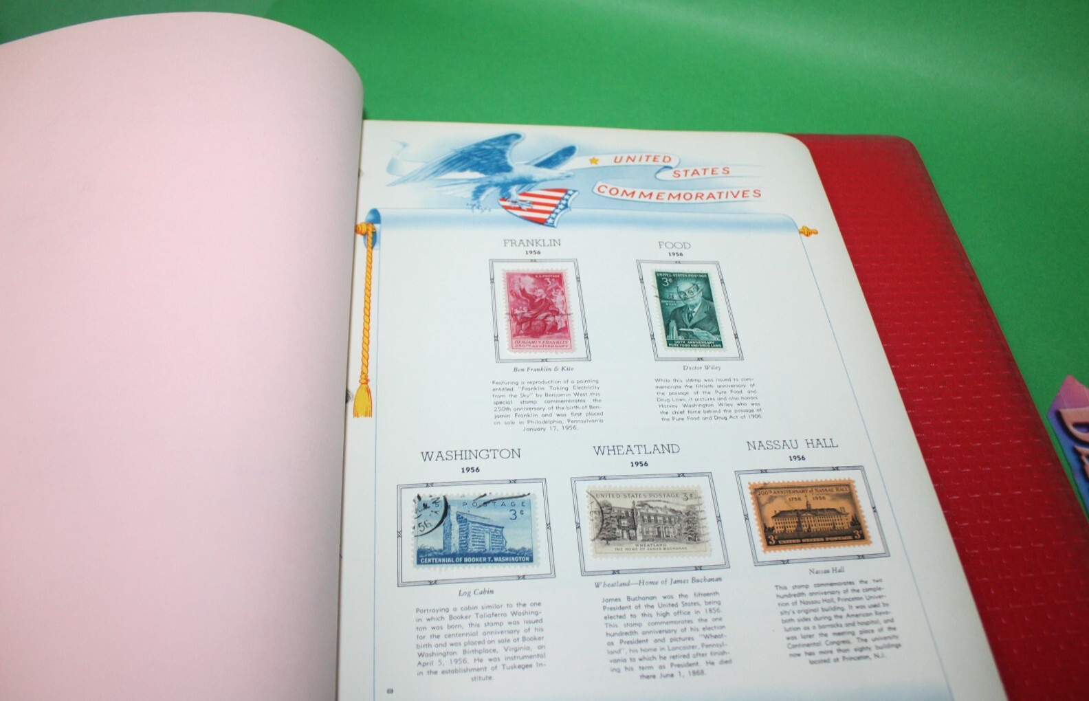 White Ace Historical Album Commemorative Stamps 1961 The Washington Press 60+ Pg