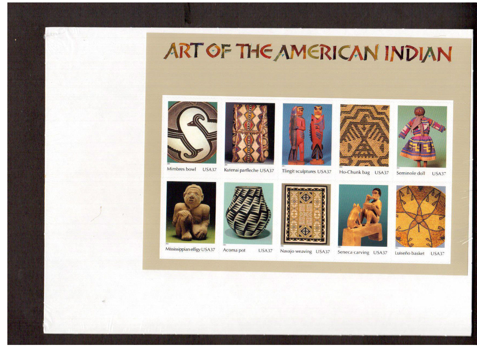 FULL SHEET SEALED Scott # 3873 Art of the American Indian 37 cent. 2004