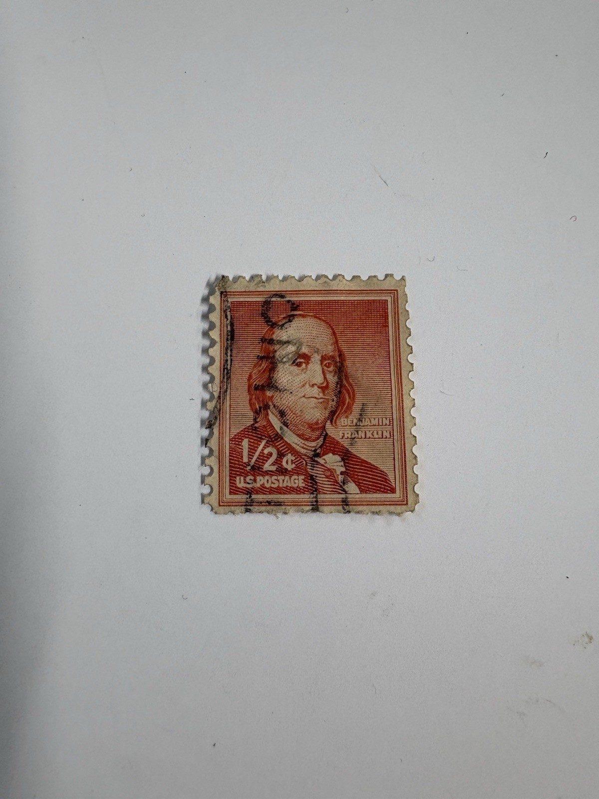US Postage Stamp 1/2 Cent Benjamin Franklin Used Postage Stamp Collecting