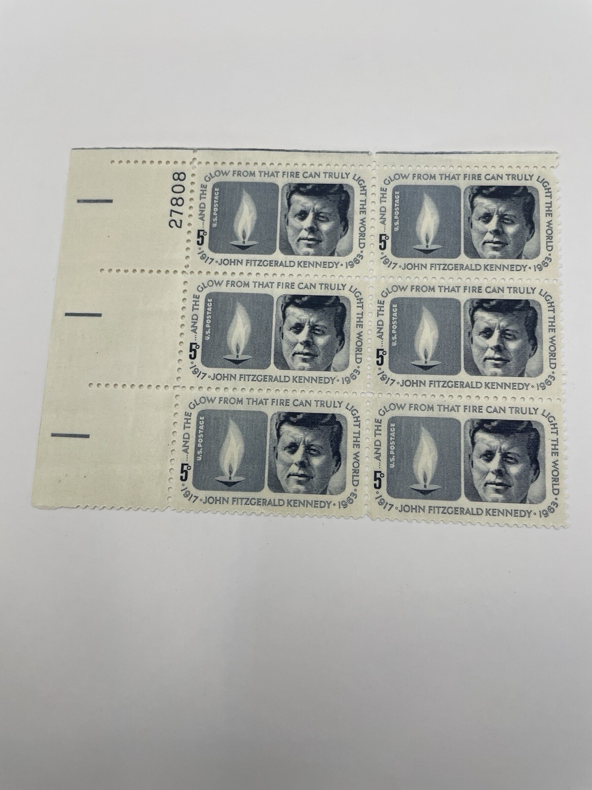 President JFK- Eternal Flame Postage -5 cent stamp – #27808 (6) #27809(4)