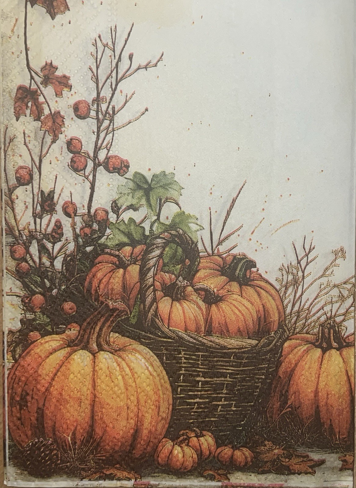 TWO Individual Dinner Decoupage Napkins/autumn/Halloween/ Pumpkins
