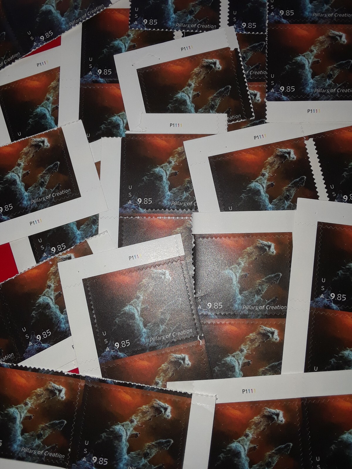 Three (3) Singles US Priority Stamp of $9.85 PILLARS OF CREATION. USA Sc # 5827