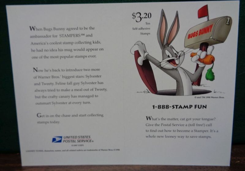 Sylvester Tweety booklet sheet 10 MINT NH .32 self adhesive stamp 1998 WB 3204