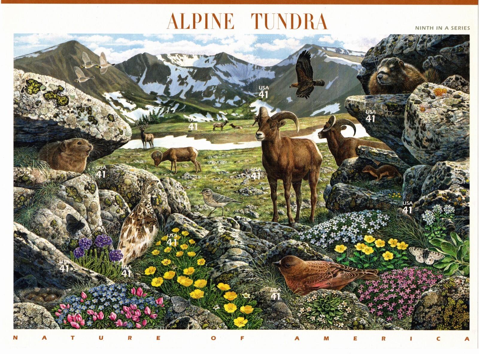 USA 2007 ALPINE TUNDRA 10 STAMP SHEET 9th IN S SERIES SCOTT 4198 MNH