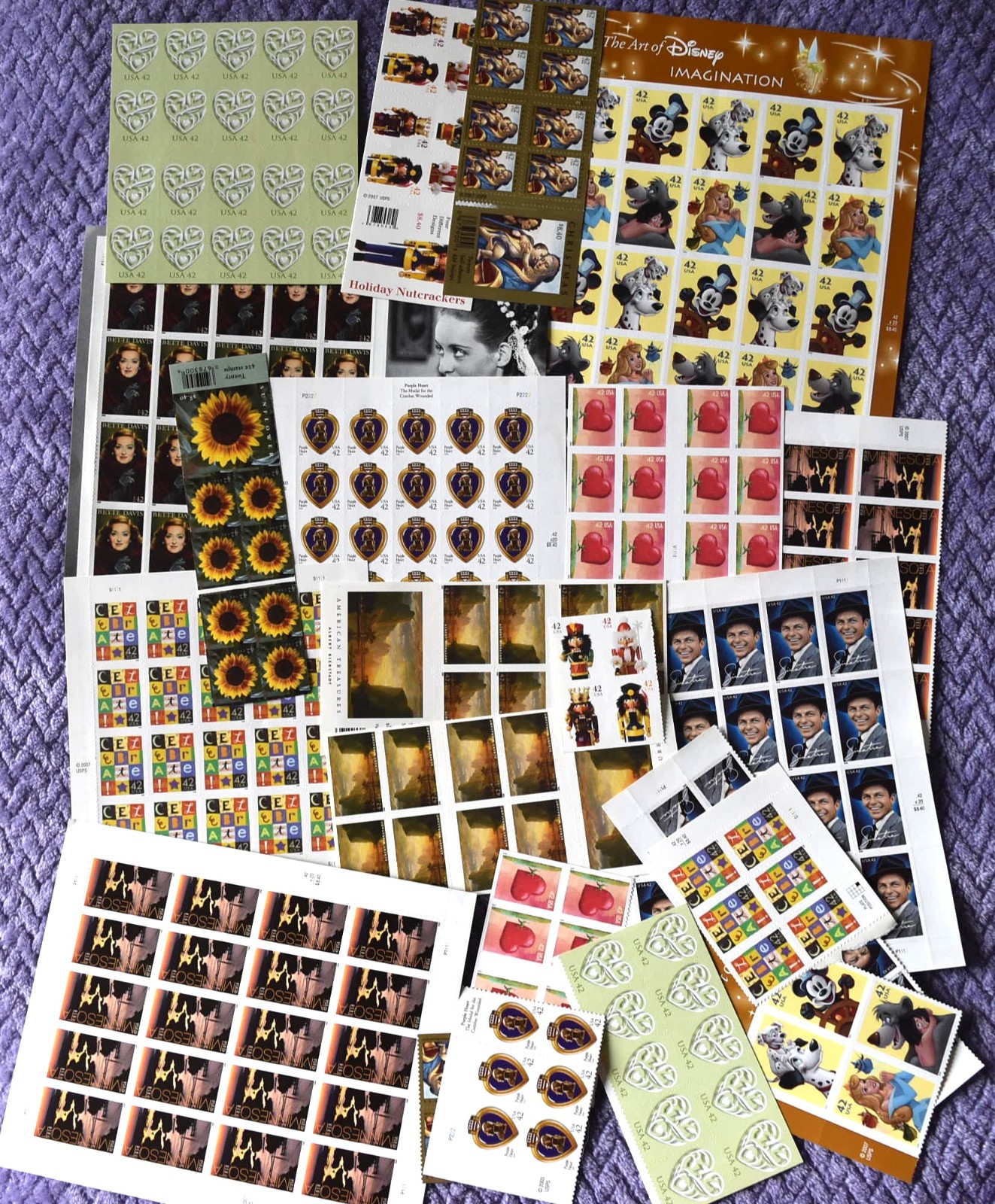 US Mint Never Hinged with Original Gum Stamp Collection FV $4417 22-45 Cents
