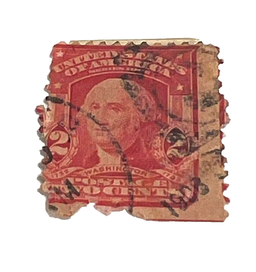 US George Washington 2 Cent Carmine Red Stamp 1902-1903, RAREB USED.
