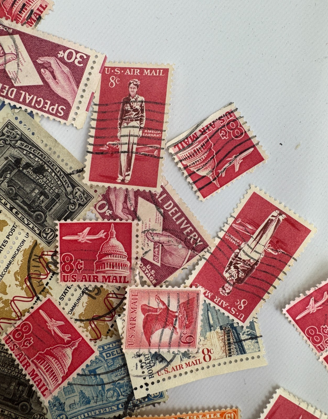 Large Vintage US Airmail and Special Delivery Stamp Lot 150+ Used Transportation