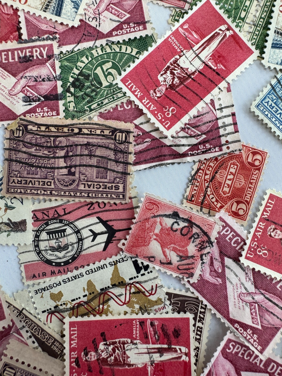 Vintage US Airmail and Special Delivery Stamp Lot 100+ Used Transportation
