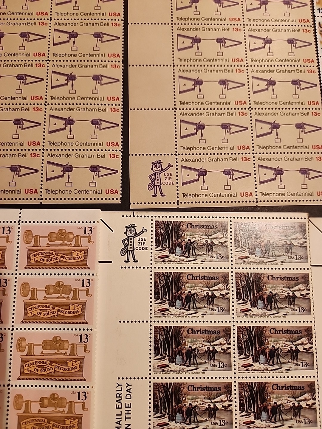 Lot Of 1855 USPS stamps. All 13 Cents. Vintage 70s. FV $241. Liberty Bell.