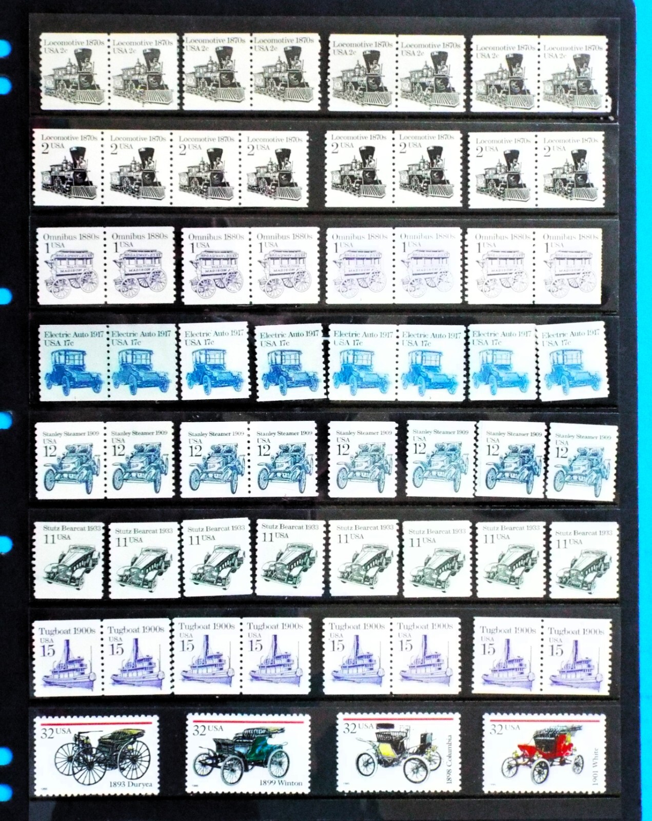 US Postage Stamps Face Value $45+ Unused Lot #125 Sheets Blocks Transportation