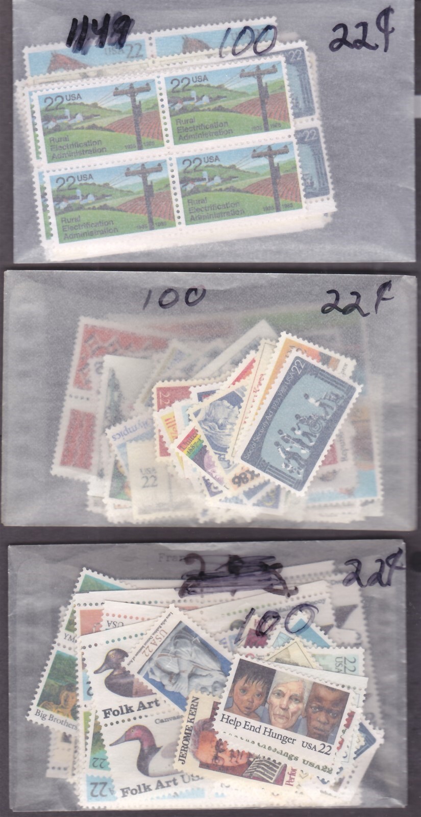 US MNH Discount Postage 300 x 22¢ = $66.00 Face Selling For $46.00