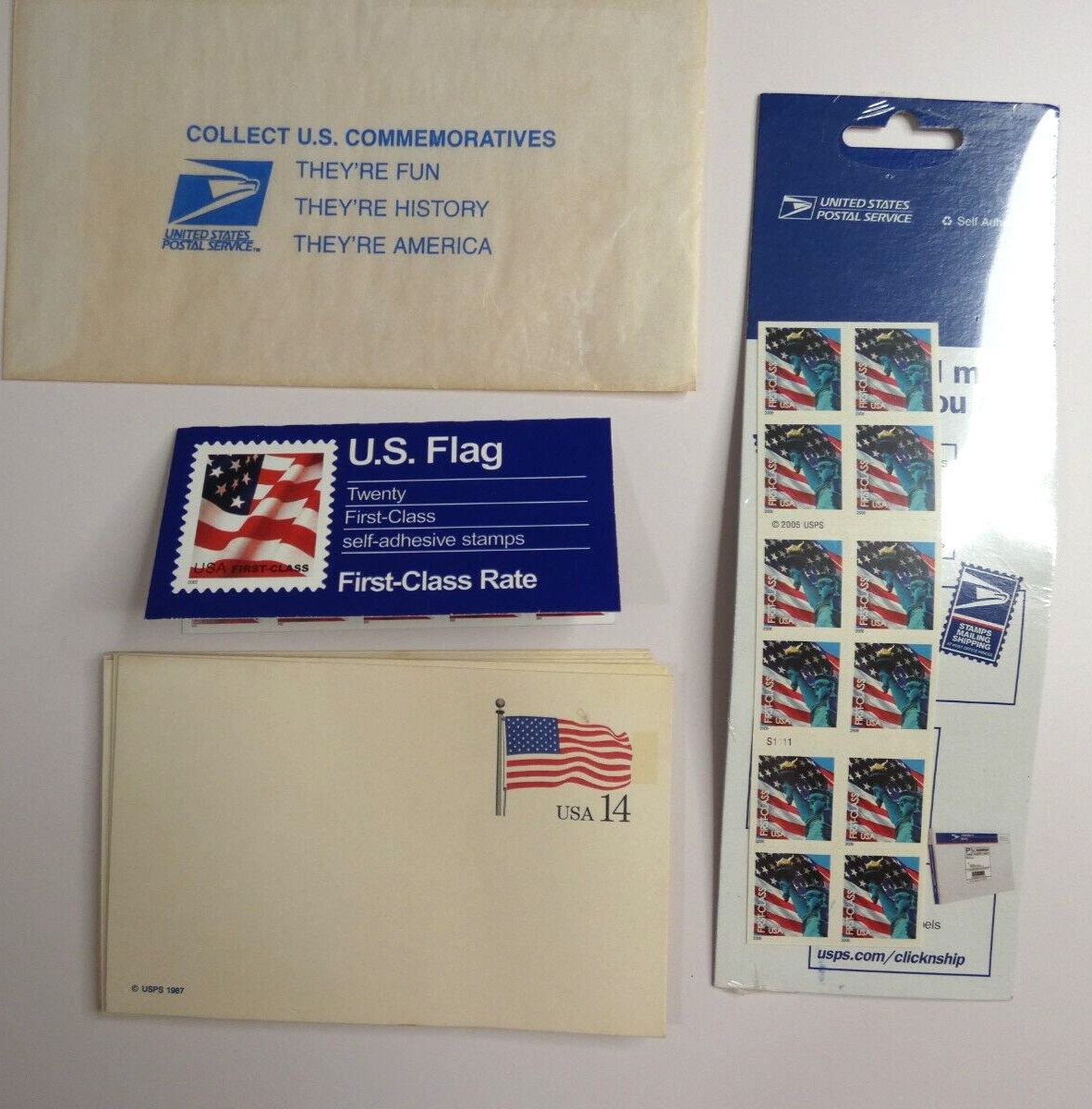 USPS First Class Flag Stamps Set of 40 New with 15 VTG Notecards
