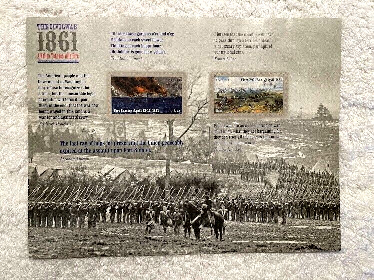 2010 THE CIVIL WAR – A NATION TOUCHED WITH FIRE-PANE OF (12) FOREVER STAMPS