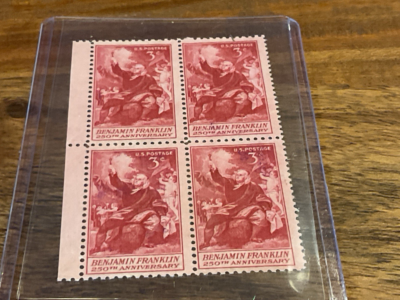 BENJAMIN FRANKLIN—Block of 4 Collectible Unused 1956 Stamps