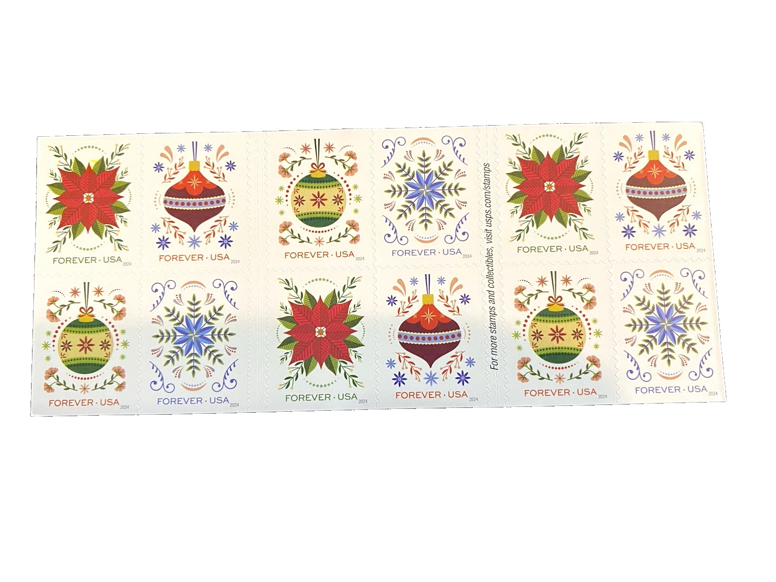 USPS Forever Stamps Holiday Joy 2023 Booklet of 20 First Class Postage Christmas